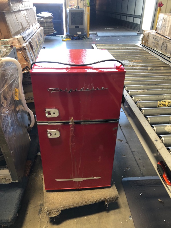 Photo 2 of Frigidaire EFR840-RED 3.2 Cu Ft Red 2 Door Retro Bar Fridge with Side Bottle Opener
