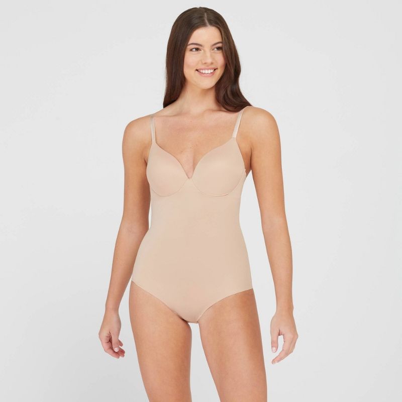 Photo 1 of Neutral Women S Shaping Micro Low Back Cupped Bodysuit Shapewear- Spanx // SIZE XL
