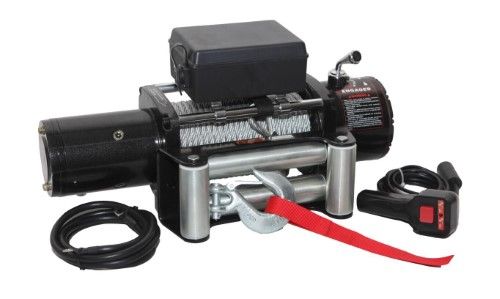 Photo 1 of 12,000 lb. Capacity 12-Volt Electric Recovery Winch with Remote and 79 ft. Steel Cable
