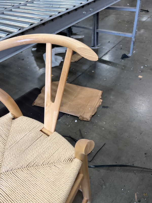 Photo 1 of ***DAMAGED*** Amazon Brand – Stone & Beam Wishbone Counter-Height Barstool, 35.5"H, Birch Wood, Natural / Natural
