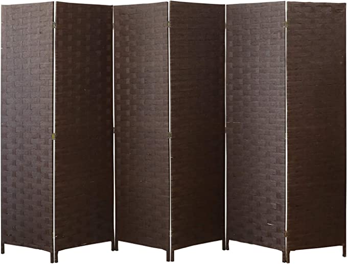 Photo 1 of cocosica Room Divider and Folding Privacy Screen, Wall Divider with Dual Sides Weaved, 6 Panel Room Screen Divider Separator, Tall Foldable Panel Partition, Extra Wide Panel Screen
