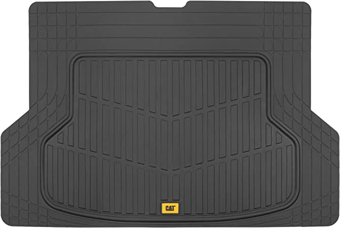 Photo 1 of Caterpillar ToughRide Heavy Duty Automotive Rubber Cargo Liner Trunk Floor Mat, All Weather Protection, Trimmable to Fit Most Vehicles Car Truck Van SUV, Black, 53" x 36.25"in
