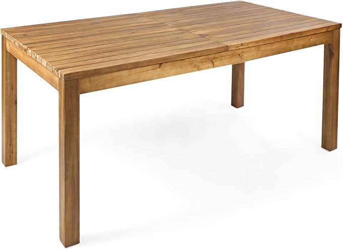 Photo 1 of Christopher Knight Home Wilson Outdoor Expandable Acacia Wood Dining Table , Teak Finish
