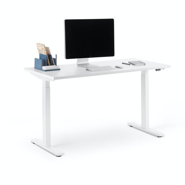 Photo 1 of Single Desk, White, 47", White Legs