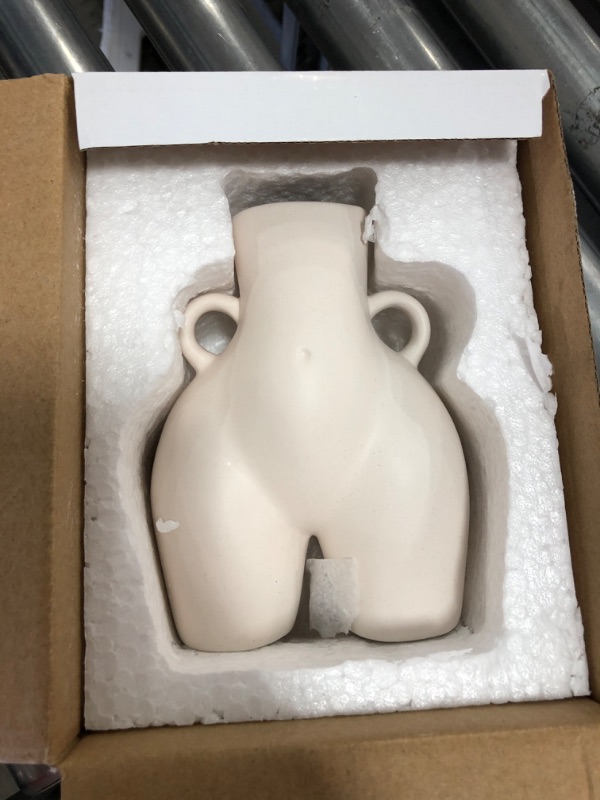 Photo 1 of Female Form Body Flower Vase, Ceramic Vases for Modern Boho Home Decor, Lady Body Vase, Indoor Planter Plant Pot, Home Decorations for Living Room(Matte White)
