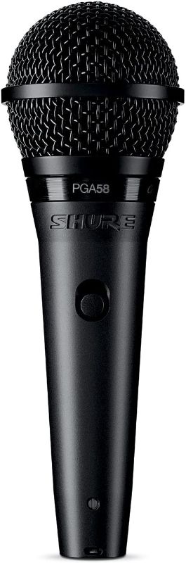 Photo 1 of Shure PGA58-LC Cardioid Dynamic Vocal Microphone with No Cable
