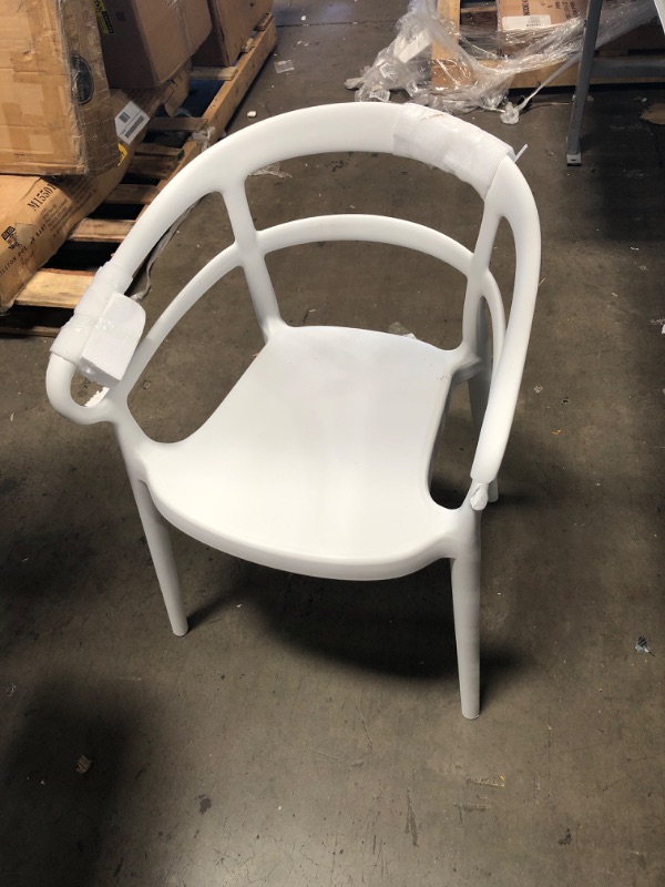 Photo 2 of Amazon Basics White, Curved Back Dining Chair-ONLY 1
