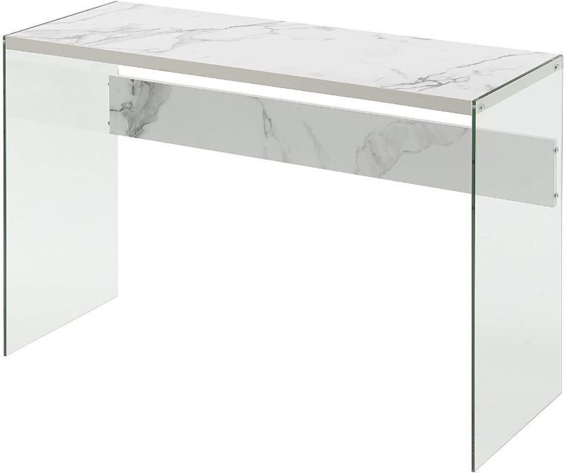 Photo 1 of Convenience Concepts SoHo Console Table/Desk, Faux White Marble
