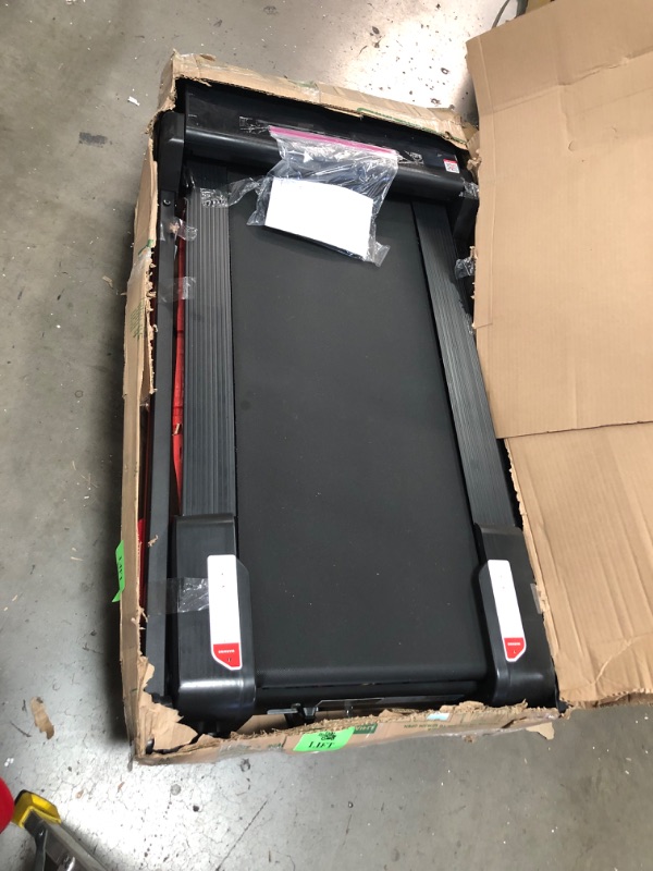 Photo 1 of Voyoga Folding Treadmill, Installation-Free Treadmill Foldable with Magnetic Levitation Shock Absorption, Bluetooth Speaker, APP Control, LED Display, Tracking Pulse, Walking Jogging for Home Office

