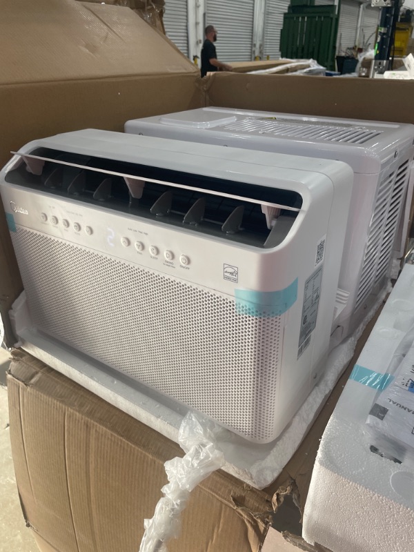 Photo 2 of Midea 10,000 BTU U-Shaped Smart Inverter Window Air Conditioner–Cools up to 450 Sq. Ft., Ultra Quiet with Open Window Flexibility, Works with Alexa/Google Assistant, 35% Energy Savings, Remote Control
