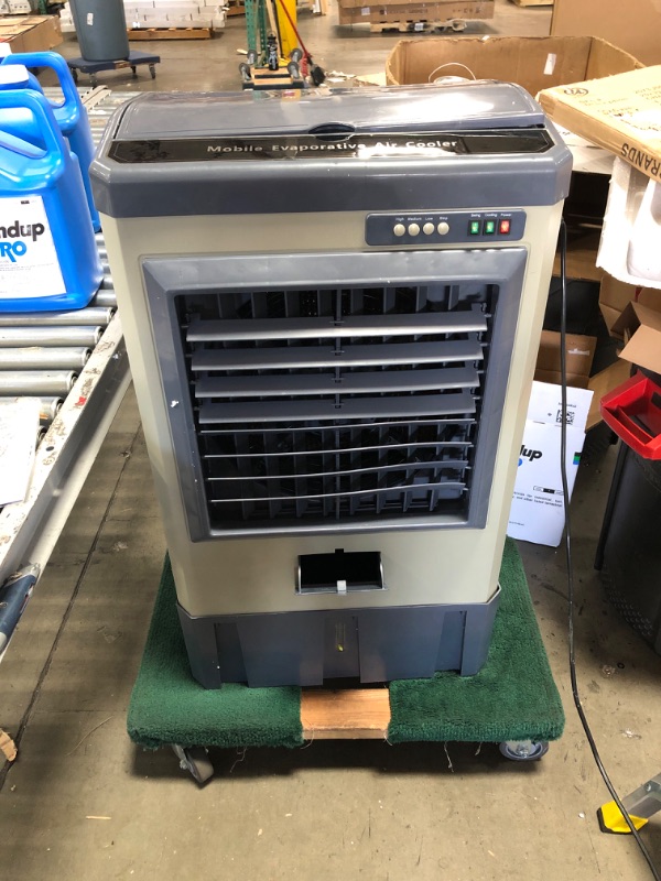Photo 1 of Uthfy 3531 CFM Portable Evaporative Air Cooler for Outdoor Use,3 Speeds Cooling Fan with 2 Ice Box,10.6 Gallons Water Tank, 4 Universal Wheel,for Room Garage Commercial,Gray,One Size,HY-JH-40BI
