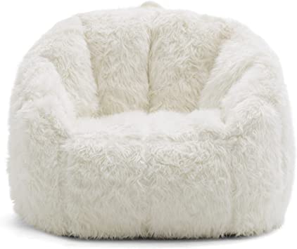 Photo 1 of "Big Joe Milano Beanbag Chair Ivory Shag"
