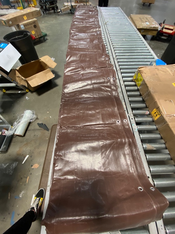 Photo 4 of 24' x 36' Super Heavy Duty 16 Mil Brown Poly Tarp Cover - Thick Waterproof, UV Resistant, Rip and Tear Proof Tarpaulin with Grommets and Reinforced Edges - by Xpose Safety
