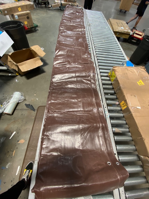 Photo 3 of 24' x 36' Super Heavy Duty 16 Mil Brown Poly Tarp Cover - Thick Waterproof, UV Resistant, Rip and Tear Proof Tarpaulin with Grommets and Reinforced Edges - by Xpose Safety
