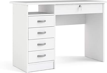 Photo 1 of Tvilum Desk with 5 Drawers, White
