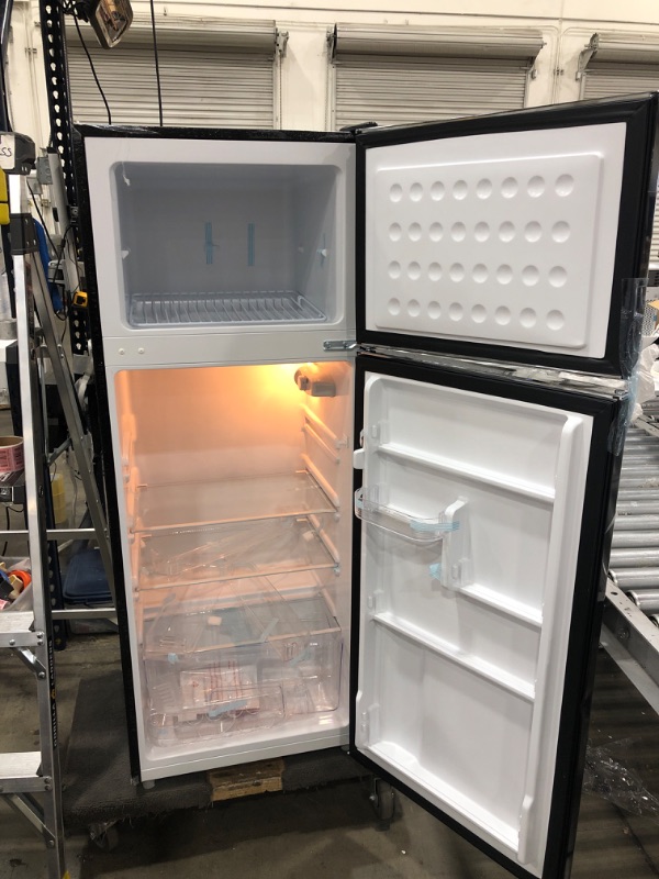 Photo 4 of Frigidaire 7.5 cu ft Mini Refrigerator with Top Freezer and Chrome Handles in Black