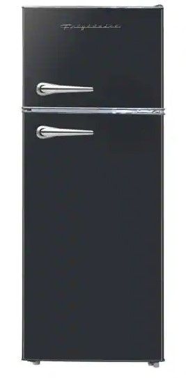 Photo 1 of Frigidaire 7.5 cu ft Mini Refrigerator with Top Freezer and Chrome Handles in Black