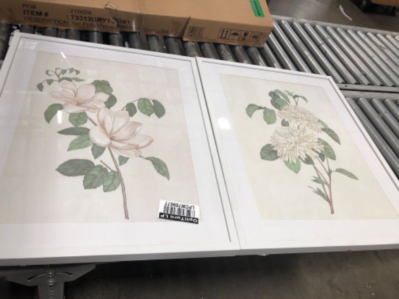 Photo 2 of (Set of 2) 24" x 30" Flowers Framed Wall Art White - Threshold™

