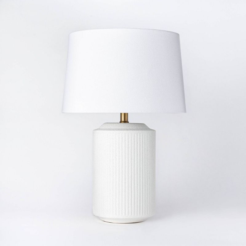 Photo 1 of Ceramic Assembled Table Lamp White (Includes Energy Efficient Light Bulb) - Threshold Designed with Studio McGee
