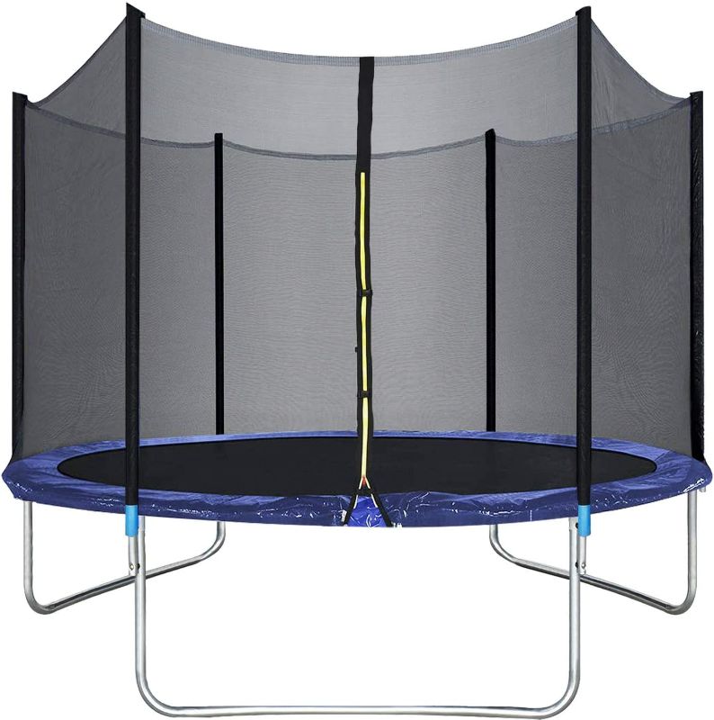 Photo 1 of 10FT Trampoline with Safety Enclosure Net Combo Bounce Jump Outdoor Fitness Trampoline PVC Spring Cover Padding for Kids
