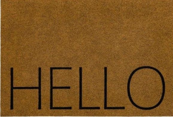 Photo 1 of 4PK-hawk Home Vinyl Back Mat Bold Hello 24 in. x 36 in. Door Mat