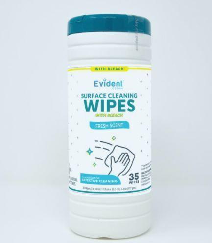 Photo 1 of 12 OF- Evident Surface Cleaning Wipes with Bleach - 35ct
