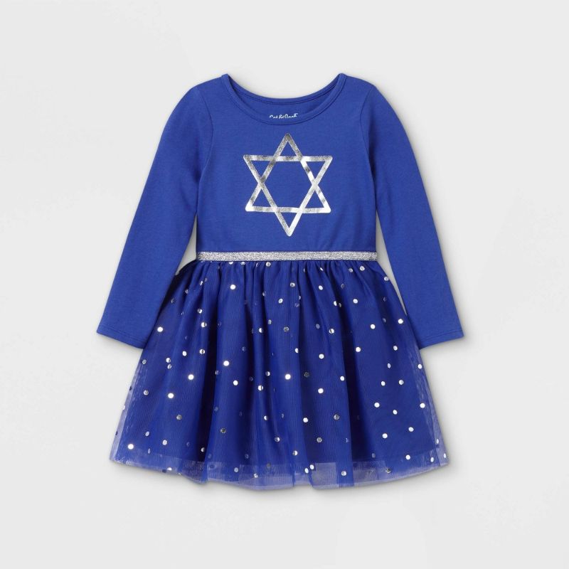 Photo 1 of *** WHOLE CASE OF 12***
Toddler Girls' Star of David Long Sleeve Tutu Dress - Cat & Jack™  4T
