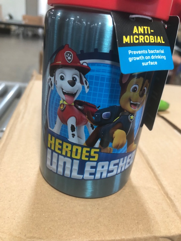 Photo 3 of *** WHOLE CASE OF 18***
PAW Patrol 14oz Stainless Steel Valiant Kids Water Bottle - Zak Designs
