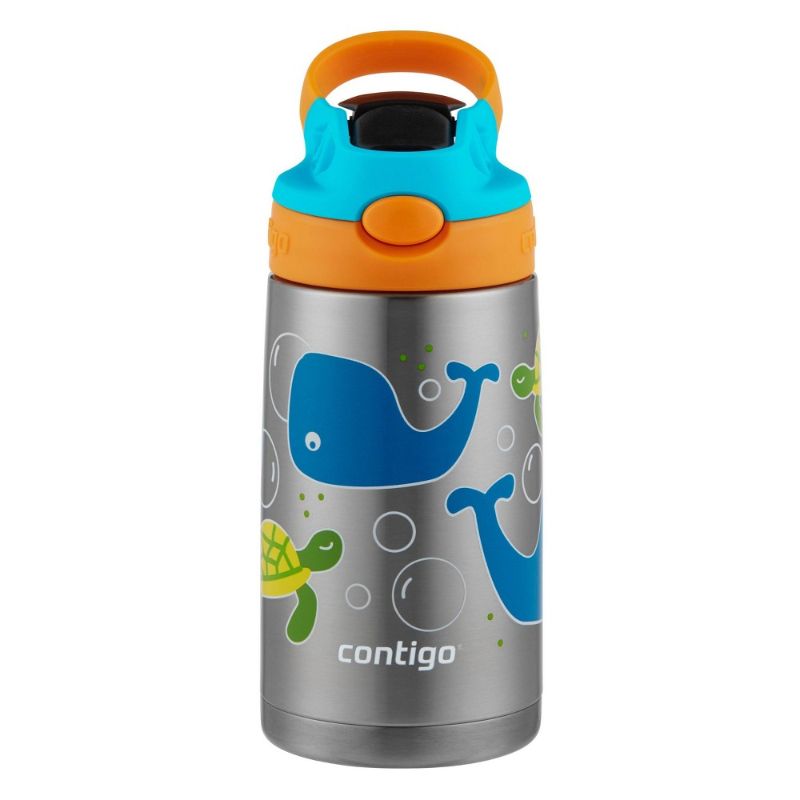 Photo 1 of *** WHOLE CASE OF 4**
Contigo 13oz Kids Stainless Steel Water Bottle with Redesigned AutoSpout Straw and Turtles
