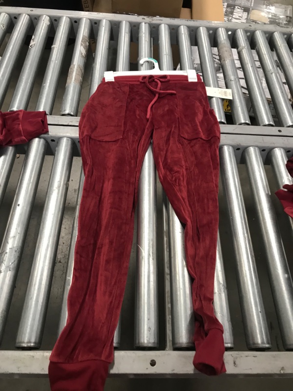 Photo 2 of Stock photo for reference - Stars Above velvet red joggers - 6 pack 
- Small 
