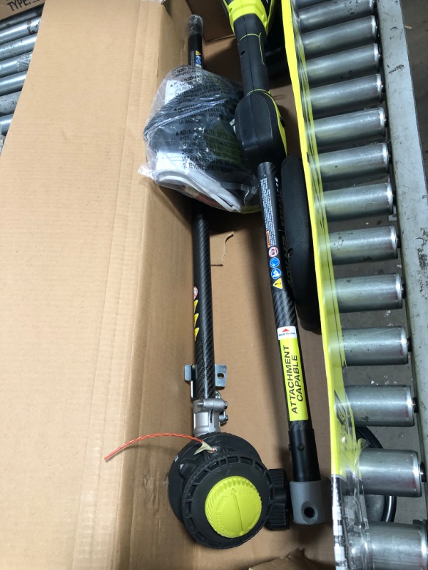Photo 5 of (MISSING CHARGER) RYOBI 40V HP Brushless 15 in. Cordless Carbon Fiber Shaft Attachment Capable String Trimmer with 4.0 Ah Battery and Charger