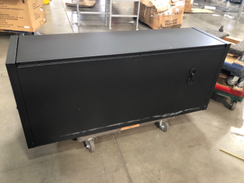Photo 4 of (INCOMPLETE; MISSING ROLLING CHEST) Husky 56 in. W x 22 in. D Heavy Duty 23-Drawer Combination Rolling Tool Chest and Top Tool Cabinet Set in Matte Black