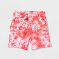 Photo 1 of *** WHOLE CASE OF 12*** 
Toddler Mid-Length Knit Shorts - Cat & Jack™ SIZE 3T Coral Tie Dye
