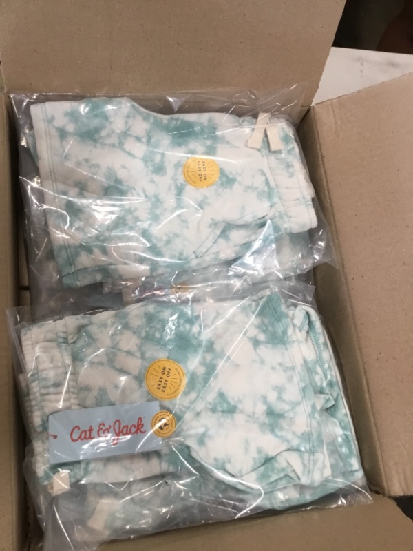 Photo 3 of *** WHOLE CASE OF 12*** 
Toddler Mid-Length Knit Shorts - Cat & Jack™ SIZE 4T Ocean Green Tie Dye