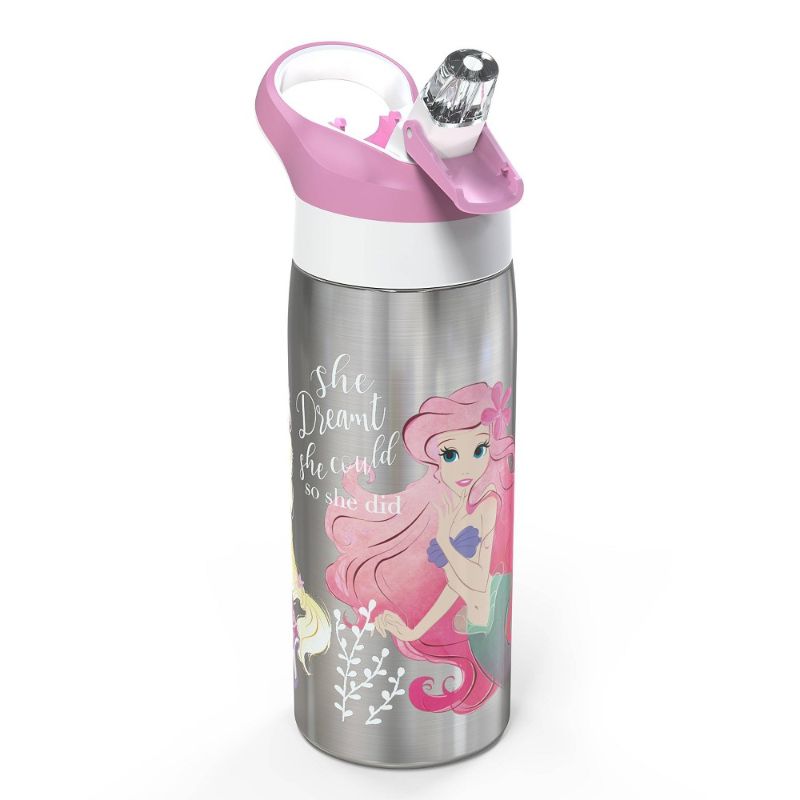 Photo 1 of ** WHOLE CASE Disney Princess 19oz Stainless Steel Water Bottle Pink/Black - Zak Designs
