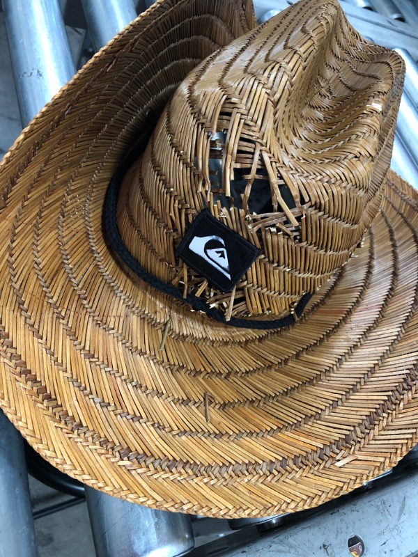 Photo 2 of (TORN) Quiksilver Men's Pierside Lifeguard Beach Sun Straw Hat