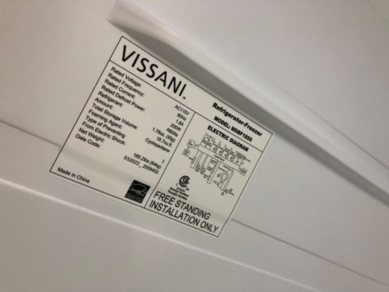 Photo 6 of (DENTED) Vissani 18.7 cu. ft. Bottom Freezer Refrigerator in Stainless Steel