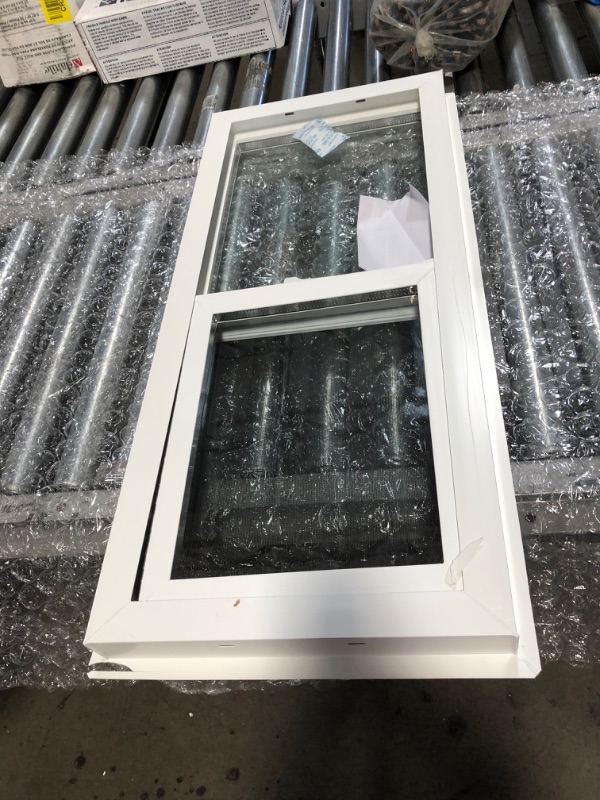 Photo 3 of (CRACKED CORNER) TAFCO WINDOWS 31.75 in. x 13.75 in. Left-Hand Single Sliding Vinyl Window with Dual Pane Insulated Glass - White