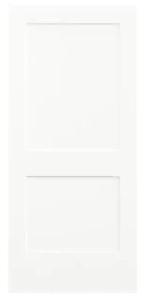 Photo 1 of (DENTED CORNER) JELD-WEN 36 in. x 80 in. Monroe White Painted Smooth Solid Core Molded Composite MDF Interior Door Sla