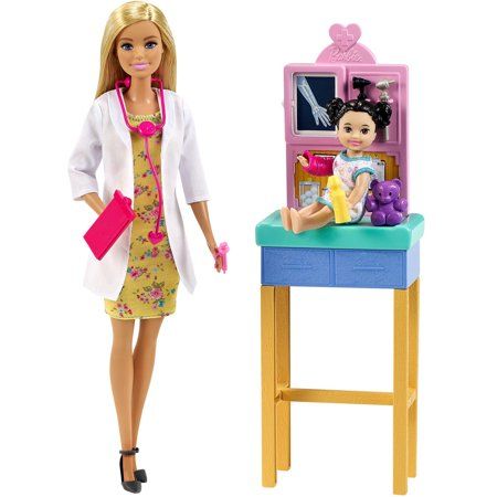 Photo 1 of Barbie Career Pediatrician Playset Blonde Doll, pack of 4