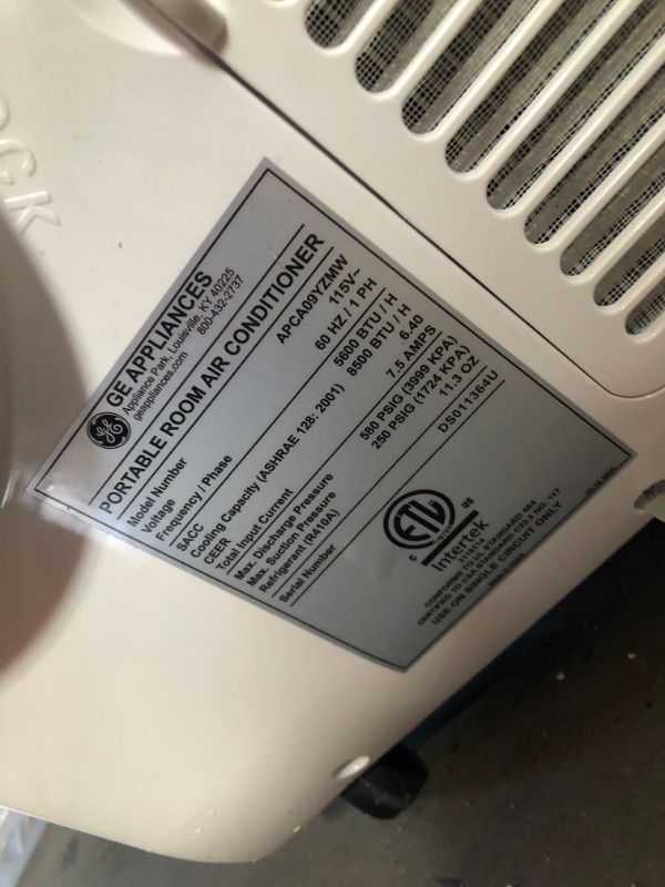 Photo 6 of (NOT FUNCTIONING COOLING; MISSING COMPONENTS) GE Portable Air Conditioner 8500BTU 