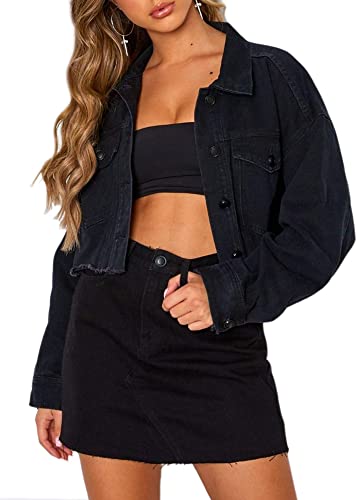 Photo 1 of Eliacher Women's Boyfriend Denim Jacket Long Sleeve Loose Jean Jacket Coats
Size XS