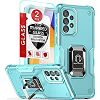 Photo 1 of 2 Amytor Samsung Galaxy A33 5G Cases, A33 5G Phone Case with [2 Pack] Tempered Glass Screen Protector, [Military-Grade] Defender Case with Ring Holder Kickstand for Samsung A33 5G (Mint)