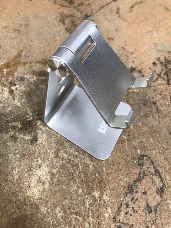Photo 1 of Adjustable Cell Phone Stand, LLSME Phone Holder, Cradle, Dock, Aluminum Desktop Stand Compatible with All Mobile Phone, iPhone, iPad Air/Mini