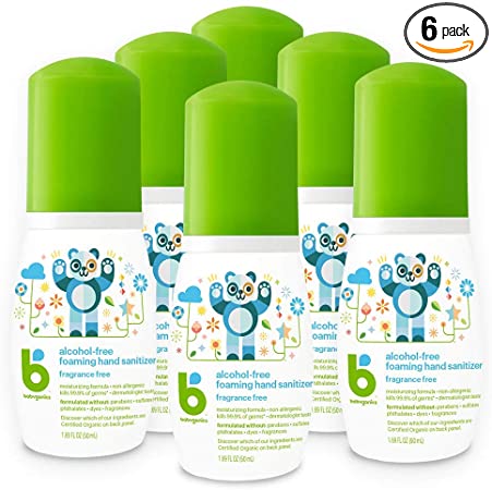 Photo 1 of Babyganics Foaming Pump Hand Sanitizer, Alcohol Free, Travel Size, Fragrance Free, Kills 99.9% of Germs, 1.69oz- (Pack of 6)