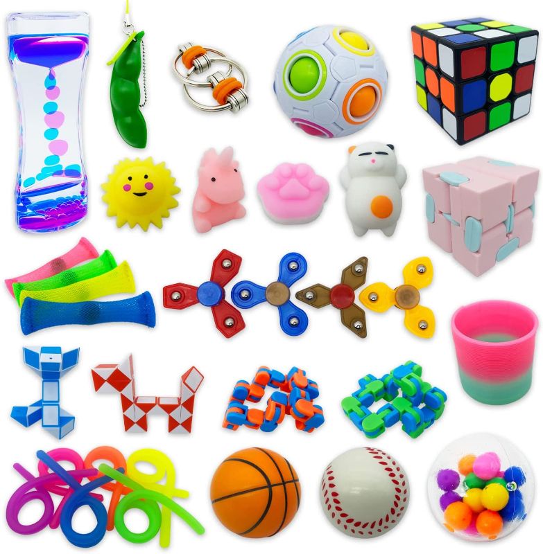 Photo 1 of 64 Pack Sensory Fidget Toys Set, Stress Relief Kits for Kids Adults, Gifts for Birthday Party Favors, Christmas Stocking Stuffers, School Classroom Rewards, Carnival Prizes, Pinata Goodie Bag Fillers
