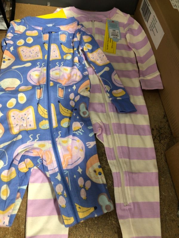 Photo 3 of **24MO., QTY:12**
Baby Girls' 2pk Puppies Striped Snug Fit Pajama Romper - Cat & Jack™
