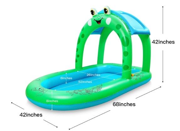 Photo 1 of Kiddie Pool Splash Pad Kids Sprinkler - Frog Pool Float, 4 in 1