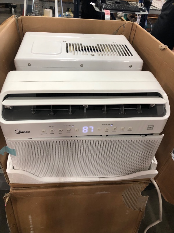 Photo 7 of **PARTS ONLY**
Midea 12,000 BTU U-Shaped Smart Inverter Window Air Conditioner–Cools up to 550 Sq. Ft., Ultra Quiet with Open Window Flexibility, Works with Alexa/Google Assistant, 35% Energy Savings, Remote Control
