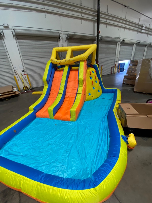 Photo 9 of BANZAI Double Drench Water Park, Length: 15 ft, Width: 11 ft 5 in, Height: 8 ft 4 in, Inflatable Outdoor Backyard Water Slide Splash Toy
